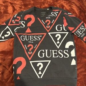 Guess Black and Red Logo Sweatshirt
